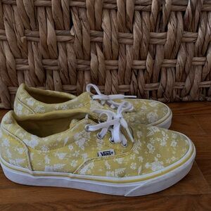Yellow Floral Old School Vans Women’s Size 8. No box.